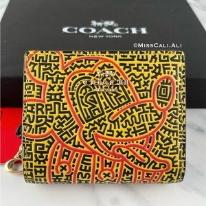 NWT COACH X Disney Mickey Mouse Keith Haring Snap Wallet